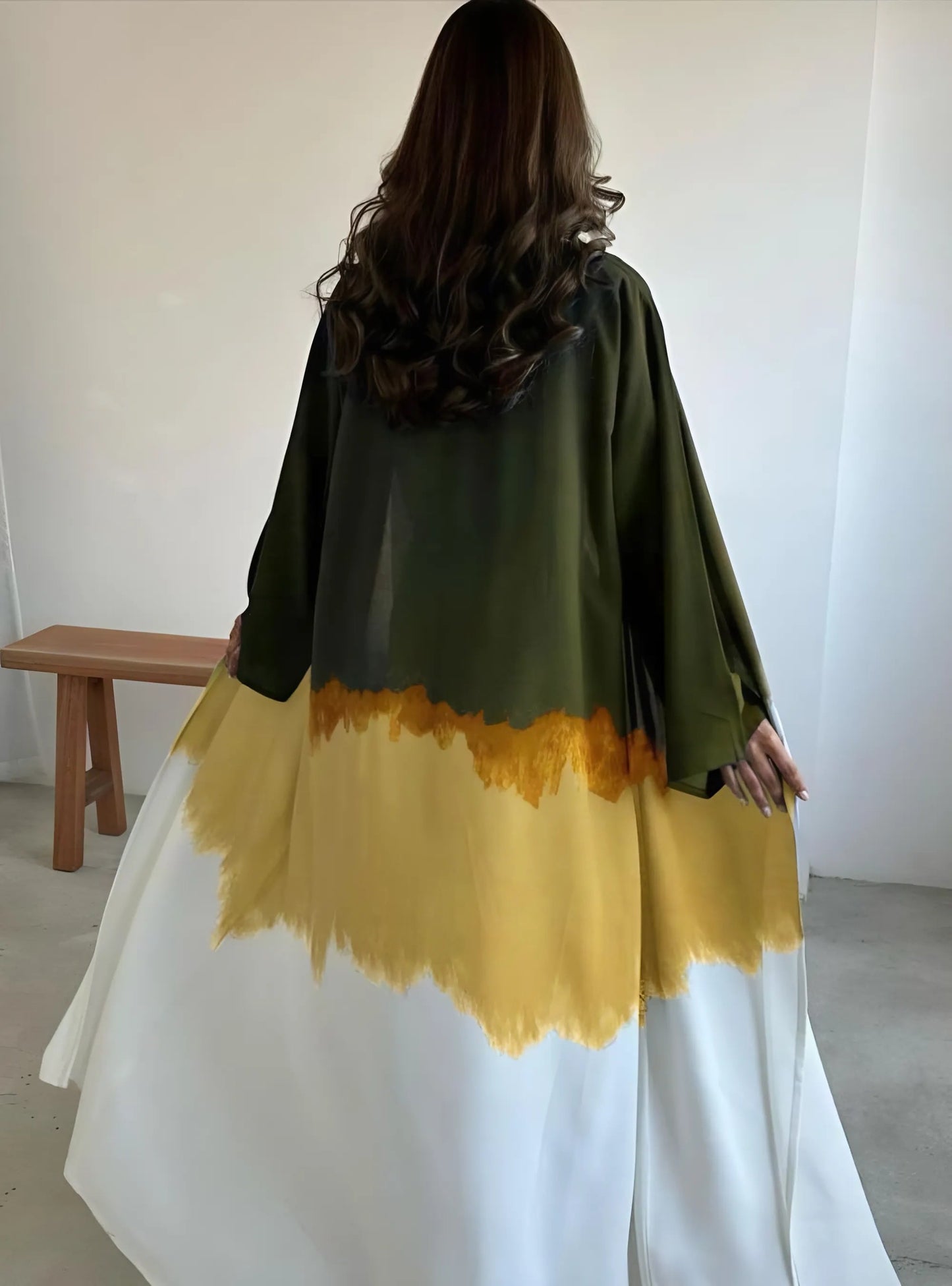 Chic Kimono Layered Dyed Abaya