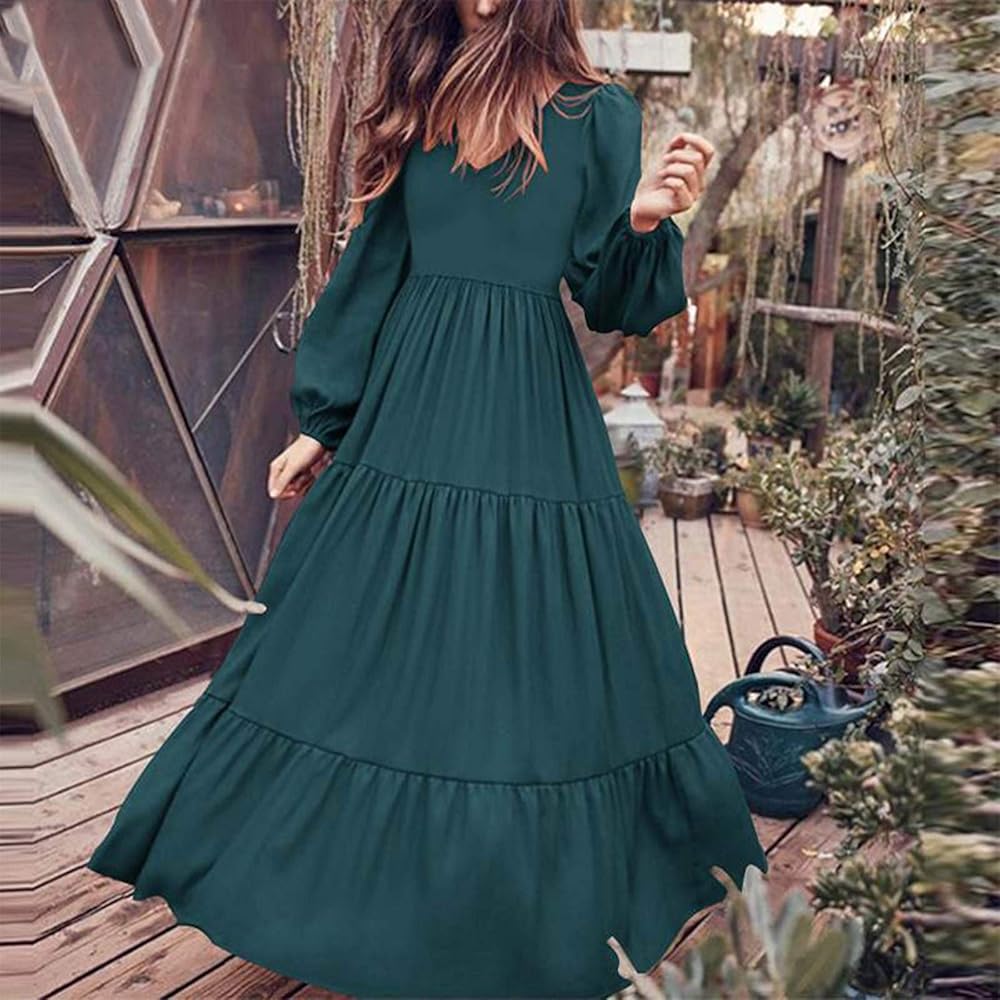 Long Tiered Full Sleeves Maxi Dress