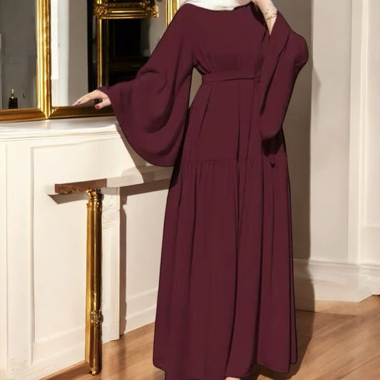Long Tiered Bell Sleeves Maxi Dress