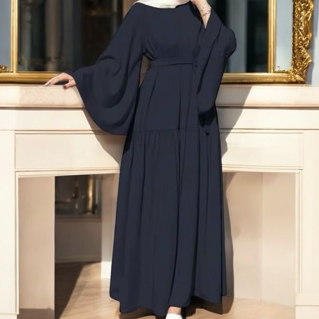 Long Tiered Bell Sleeves Maxi Dress
