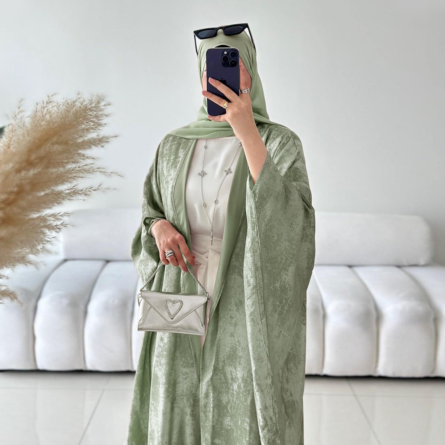 Shimmer Kaftan Style Abaya With Inner